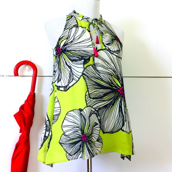 Trina Turk Tops - Trina Turk Silk Floral Print Top Blouse Sz XS
